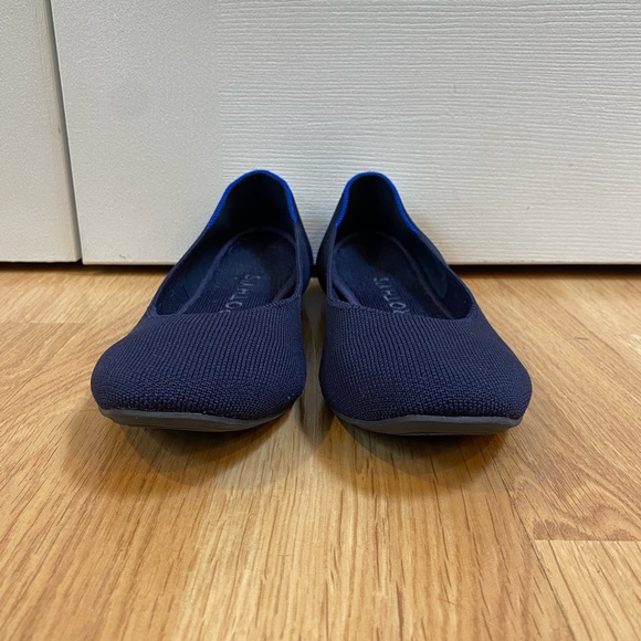 Rothys Navy Blue Square Toe Flats Size 9.5 - Picture 8 of 12